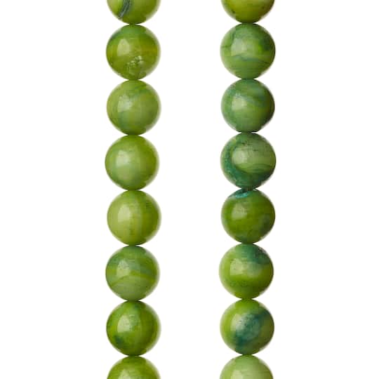 12 Pack: Green Shell Round Beads, 8mm by Bead Landing™